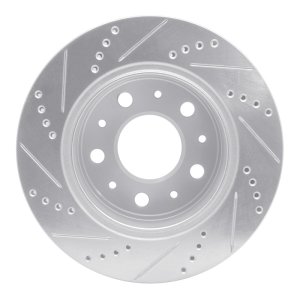 Ram Promaster 2500 Brake Rotor (1) - Rear Right - R1 Concepts - Drilled & Slotted - Silver - `14-`21